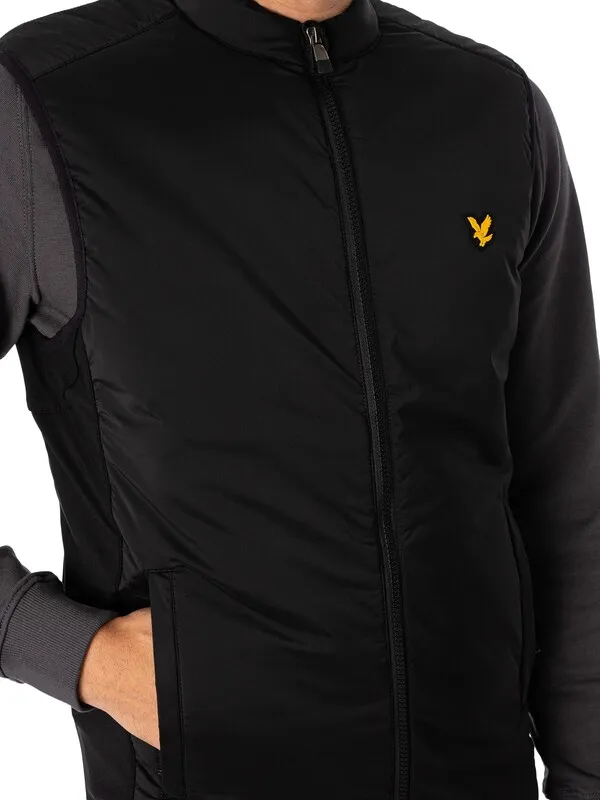 Lyle & Scott Logo Golf Gilet - Jet Black