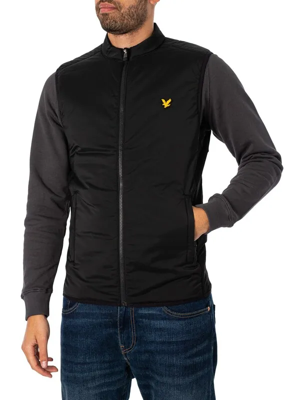 Lyle & Scott Logo Golf Gilet - Jet Black