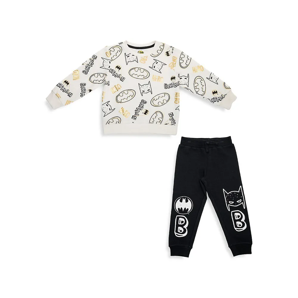 Mad Engine Little Boy's DC Comics Batman Sketches T-Piece Sweatshirt and Joggers Set