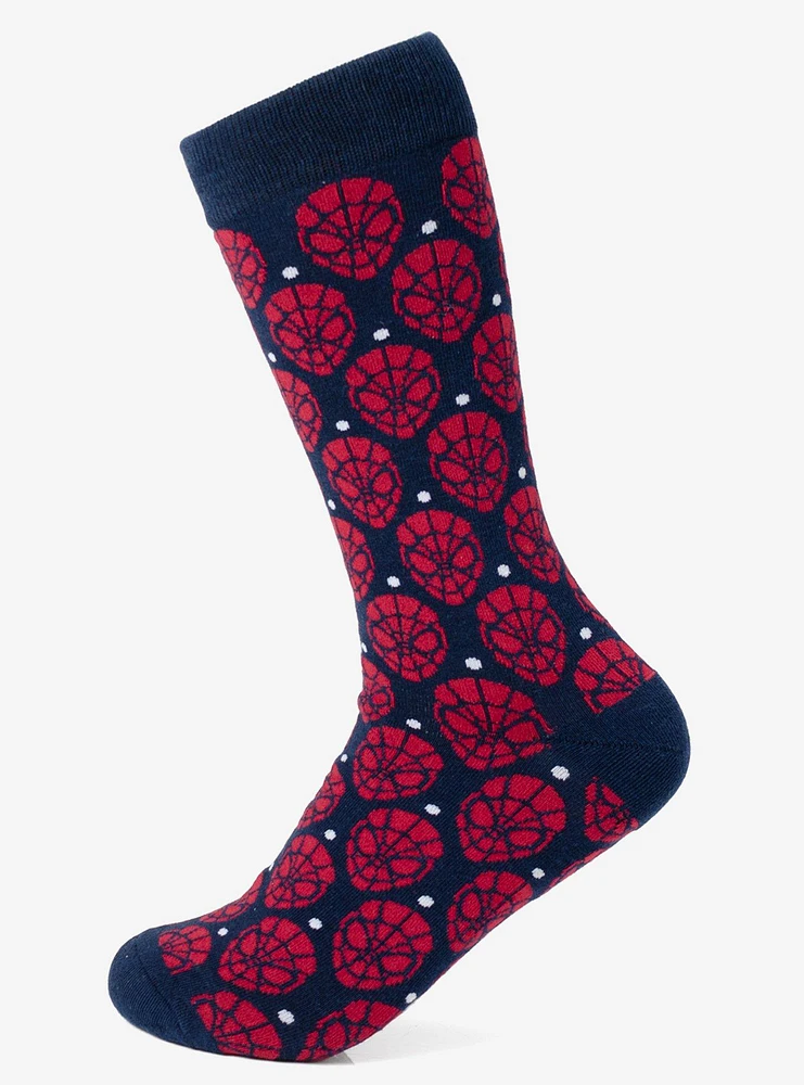 Marvel Spider-Man Dot Red and Navy Crew Socks