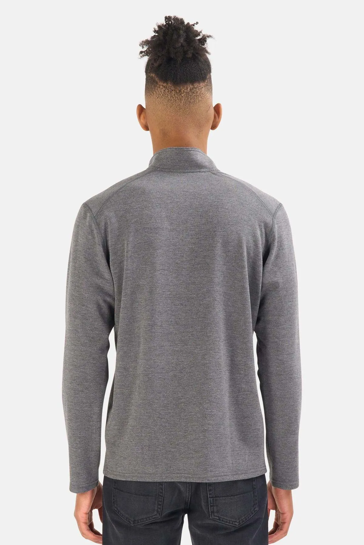 Mason Pop Collar Pullover - Dark Grey Heather