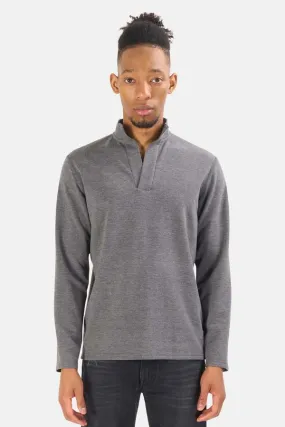 Mason Pop Collar Pullover - Dark Grey Heather