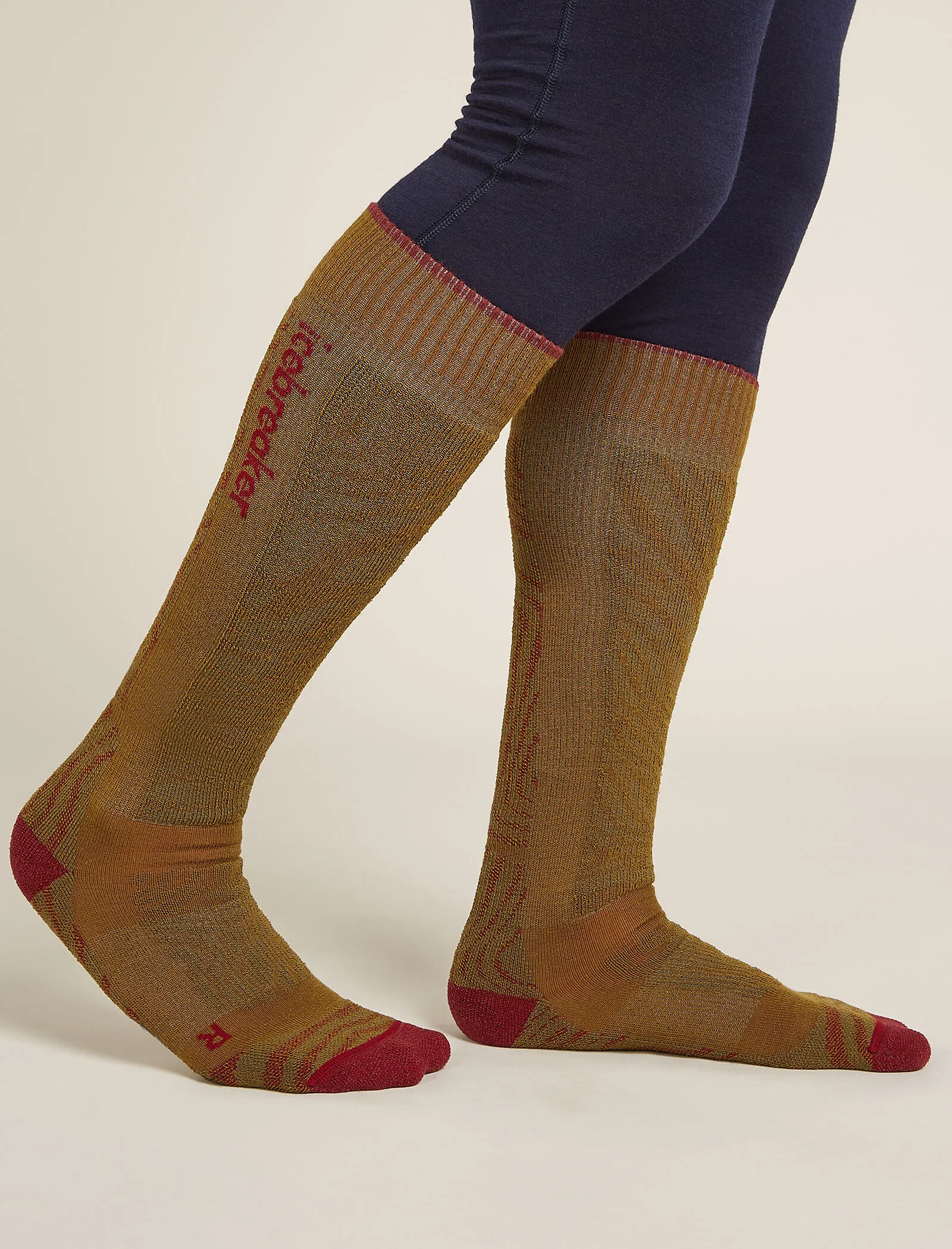 Men's Merino Blend Ski+ Medium Over The Calf Mountain Contour Socks