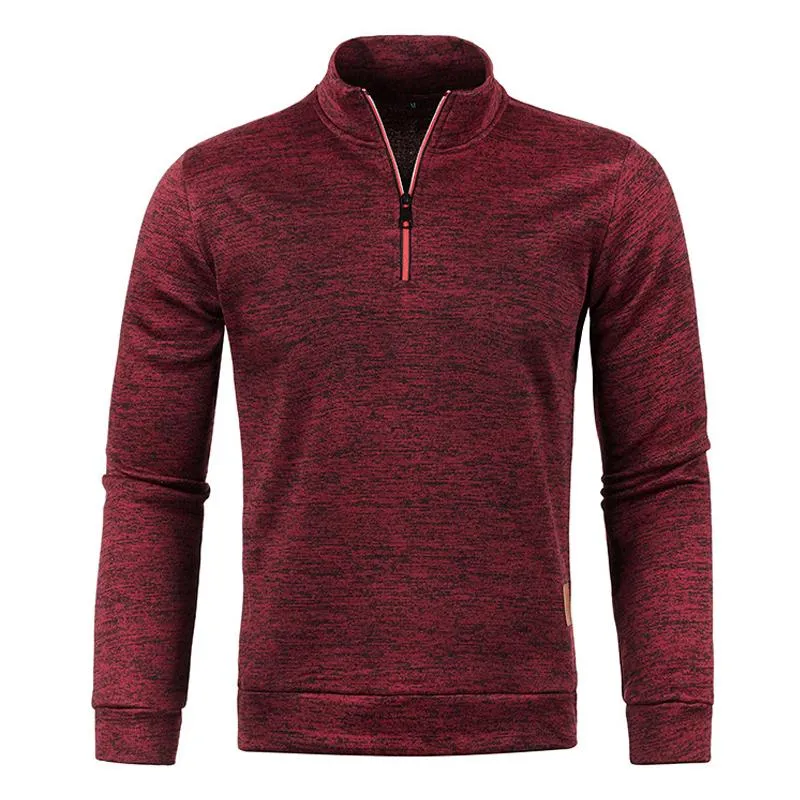 Men's Neckline Zipper Pullover Knitted Bottoming Shirt 79098087X