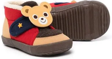 Miki House bear-embellished sneakers Brown