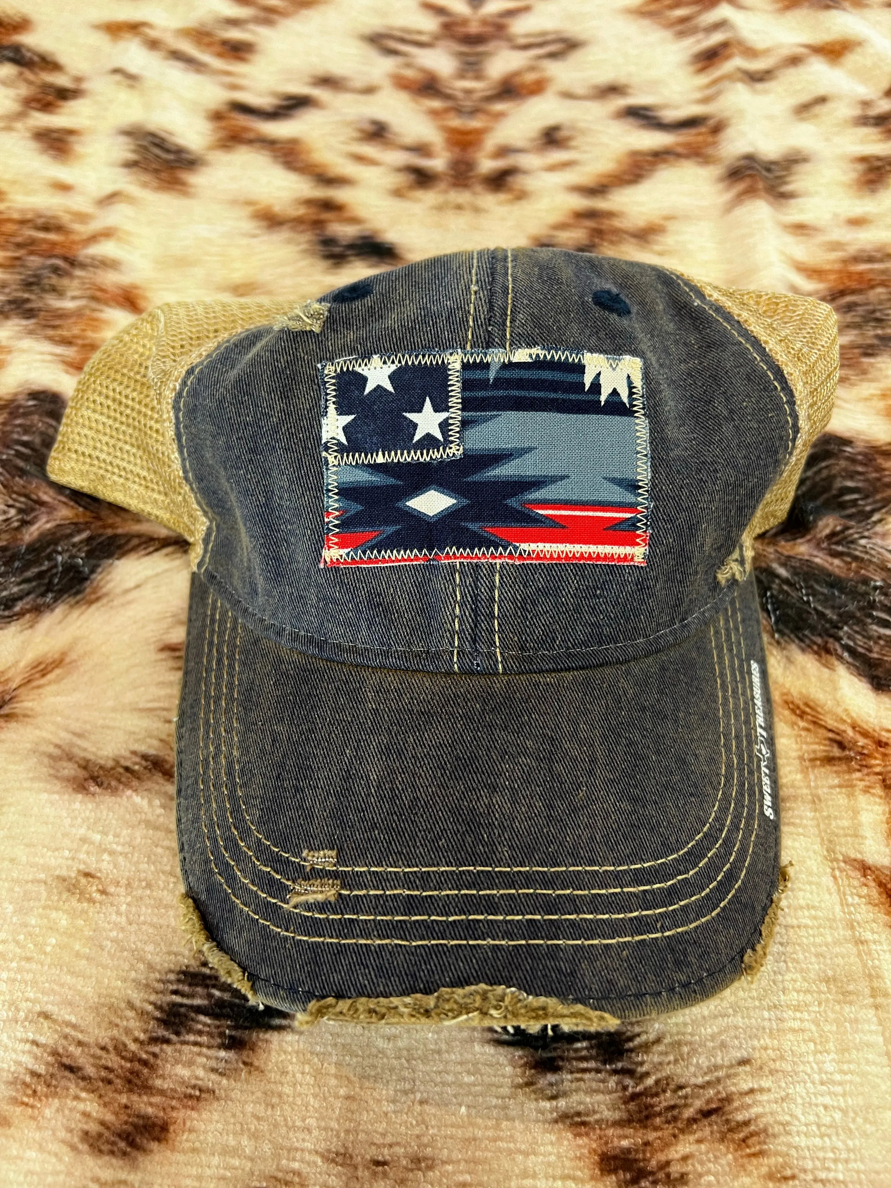 Navy Americana Aztec Cap