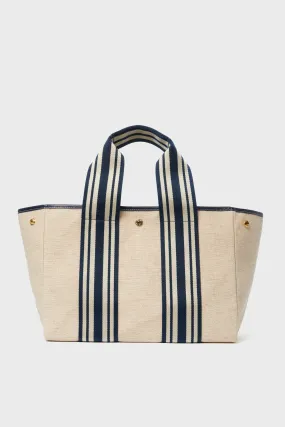 Navy Traversee M Linen Tote