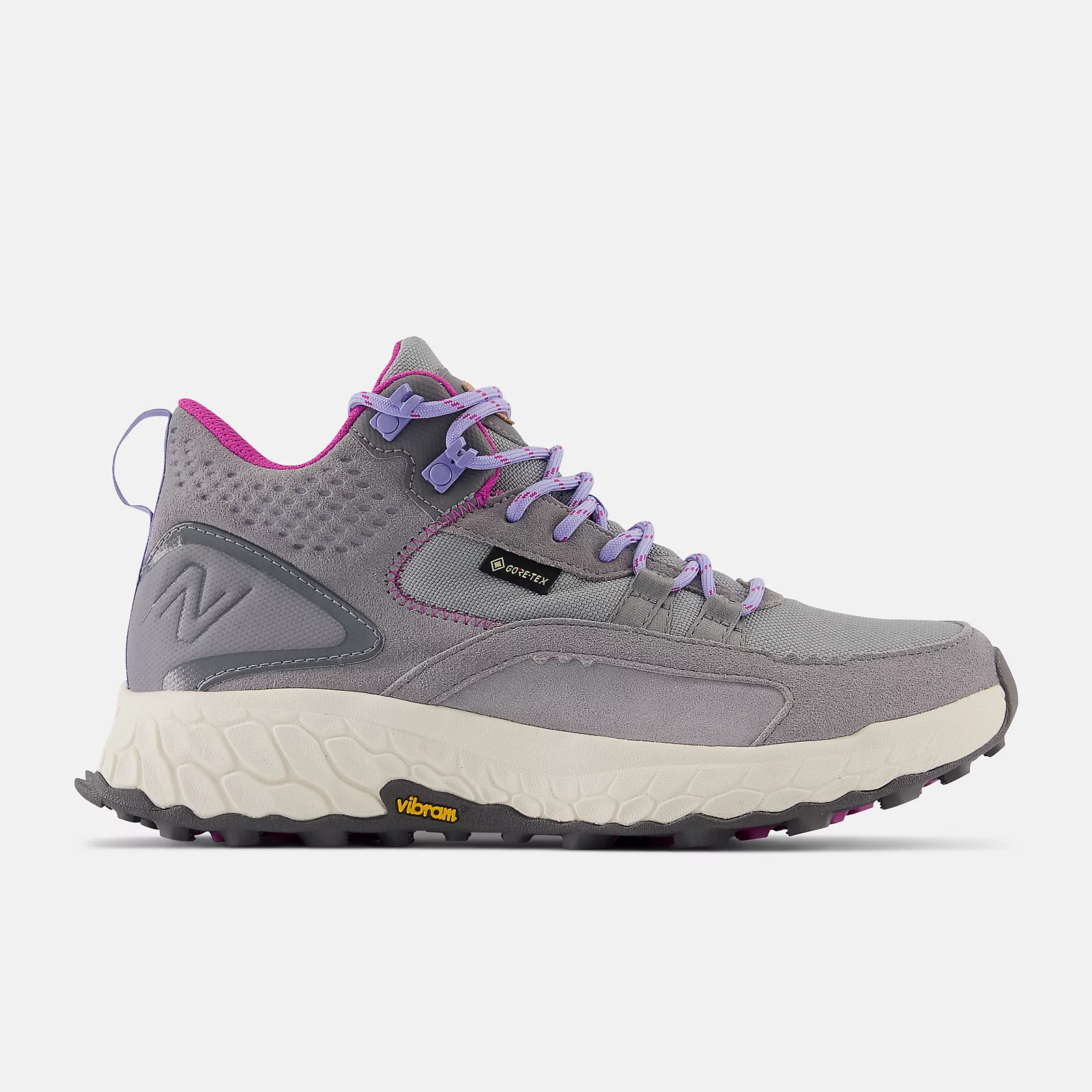 New Balance Women’s Fresh Foam X Hierro Mid GTX Steel with Castlerock/Magenta