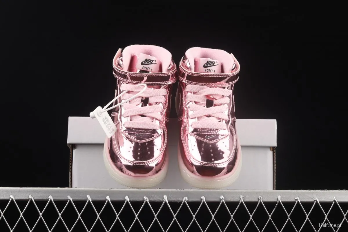 NIKE Air Force 1: 07 Mid WB dazzling ribbon lamp state size Kids 314197-8300