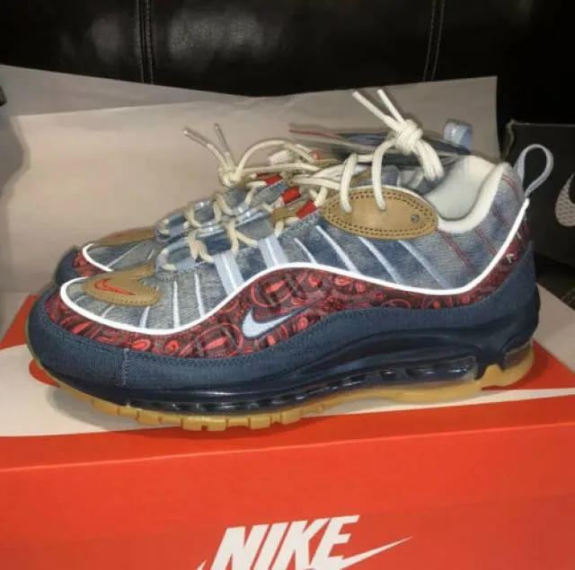 Nike Air Max 98 Wild West Armory Blue/University Red Men...