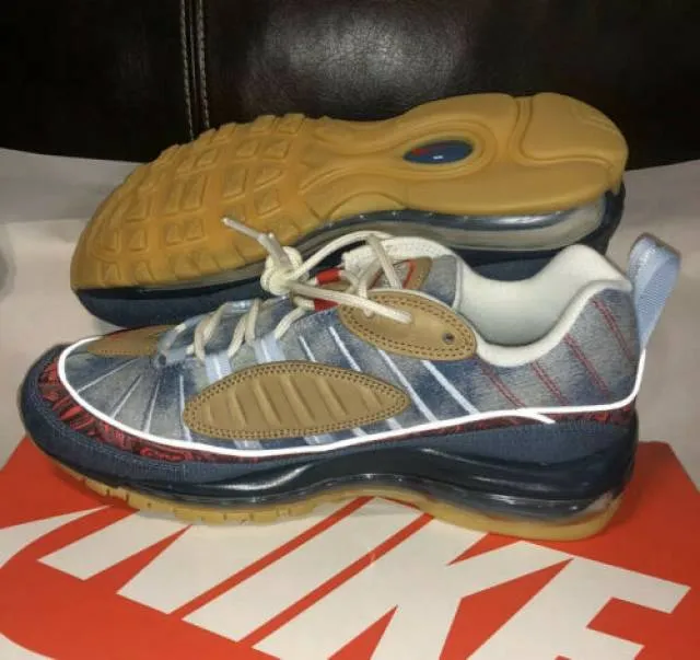 Nike Air Max 98 Wild West Armory Blue/University Red Men...