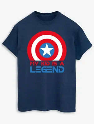 NW2 Marvel Captain America Living Legend Men Navy T-Shirt | Men | George at ASDA