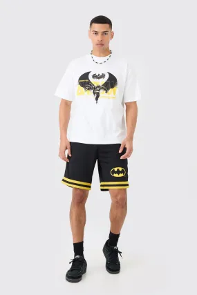 Oversized Batman License T-shirt And Mesh Short Set | boohooMAN UK