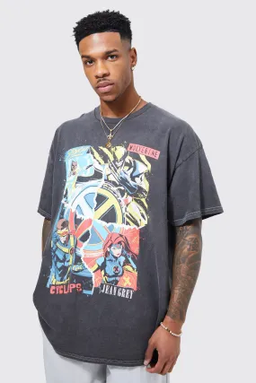 Oversized Spliced Marvel Overdyet-shirt | boohooMAN UK