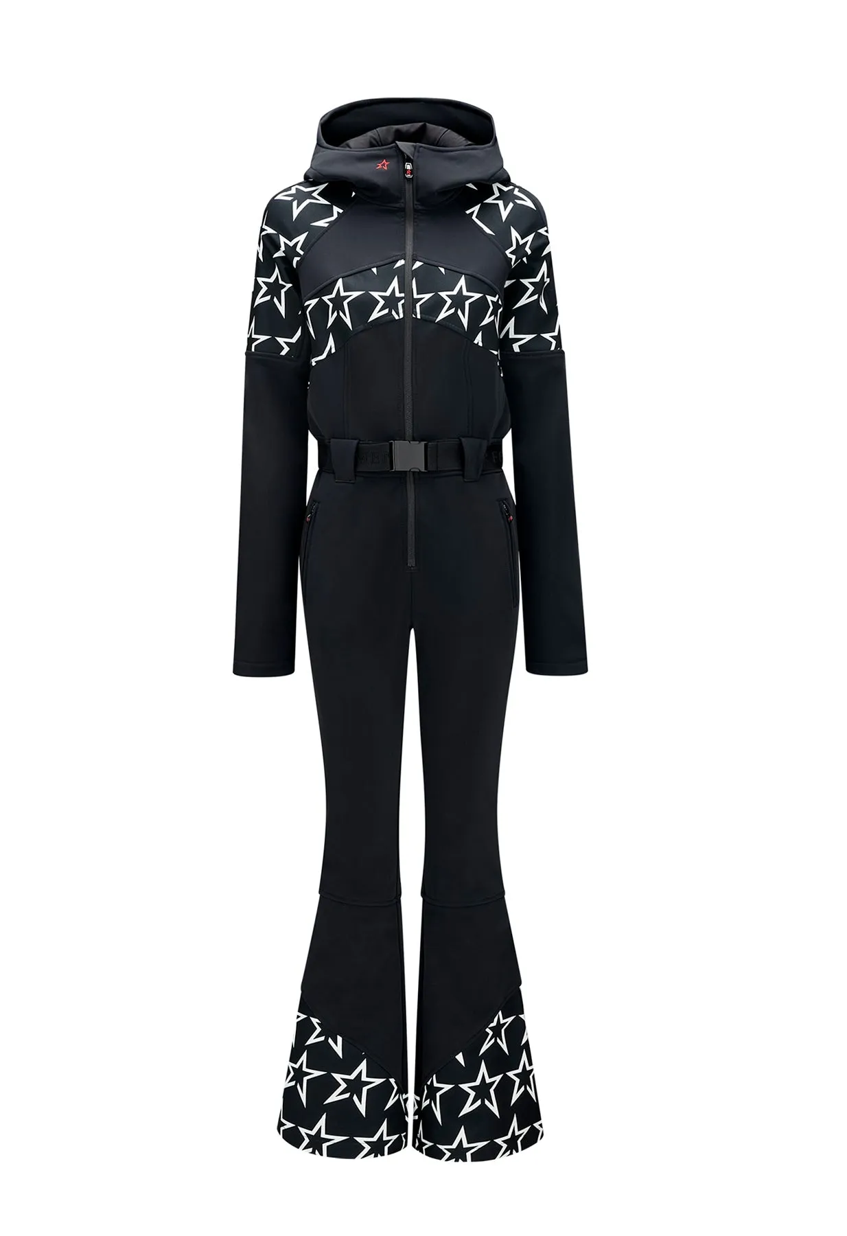 Perfect Moment Tignes One Piece Ski Suit in Black and White Star Print