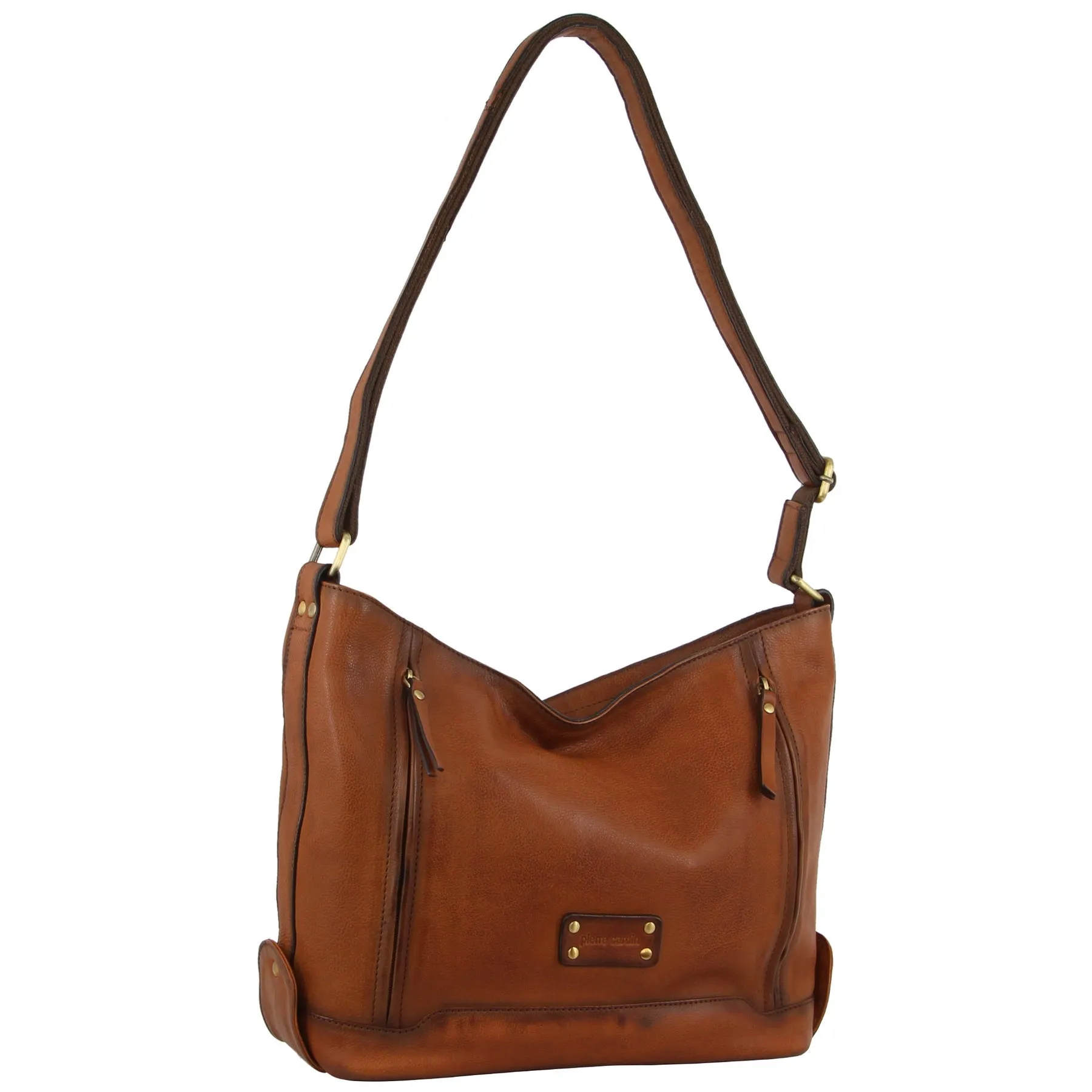 Pierre Cardin Burnished Leather Cross Body Bag