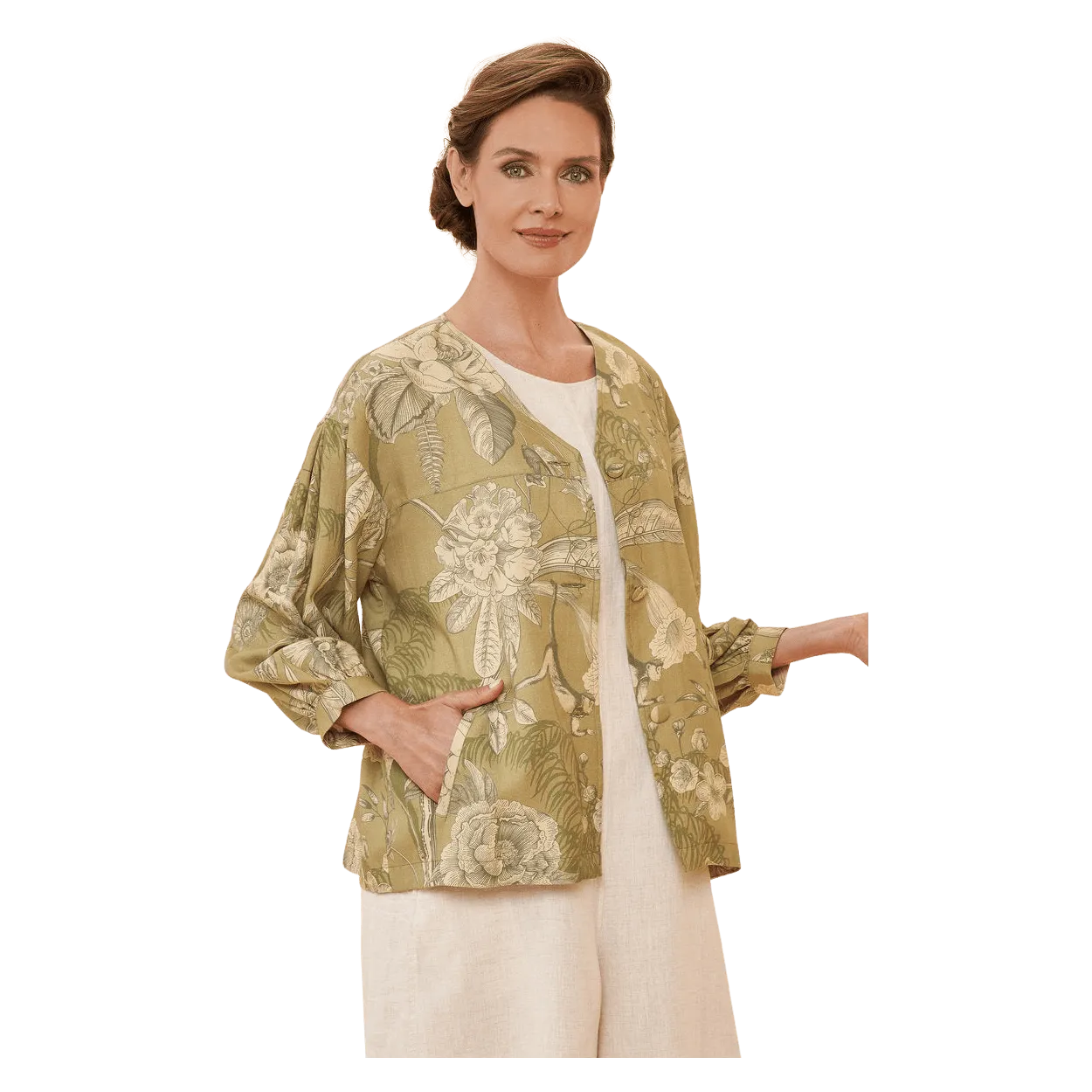 Powder Toile Puff Sleeve Jacket