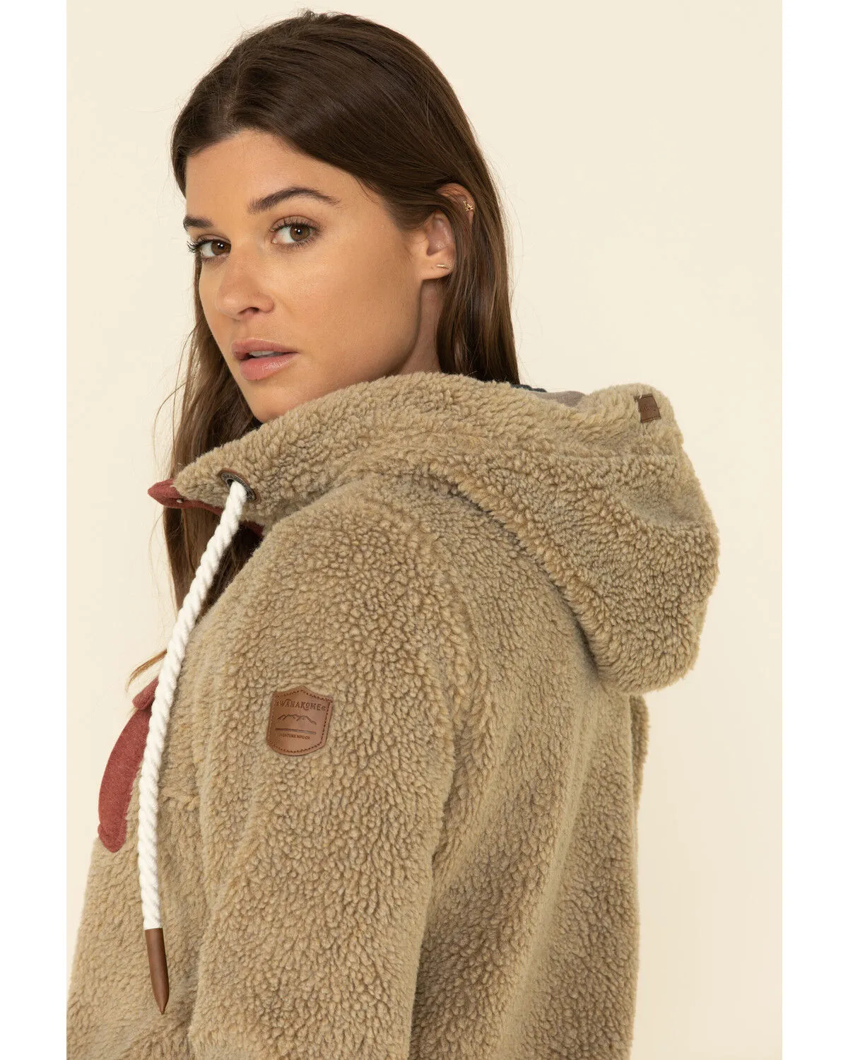 Product Name:  Wanakome Women's Fay Snap Neck Sherpa Hooded Pullover