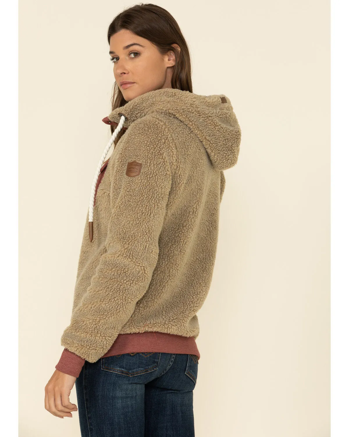 Product Name:  Wanakome Women's Fay Snap Neck Sherpa Hooded Pullover