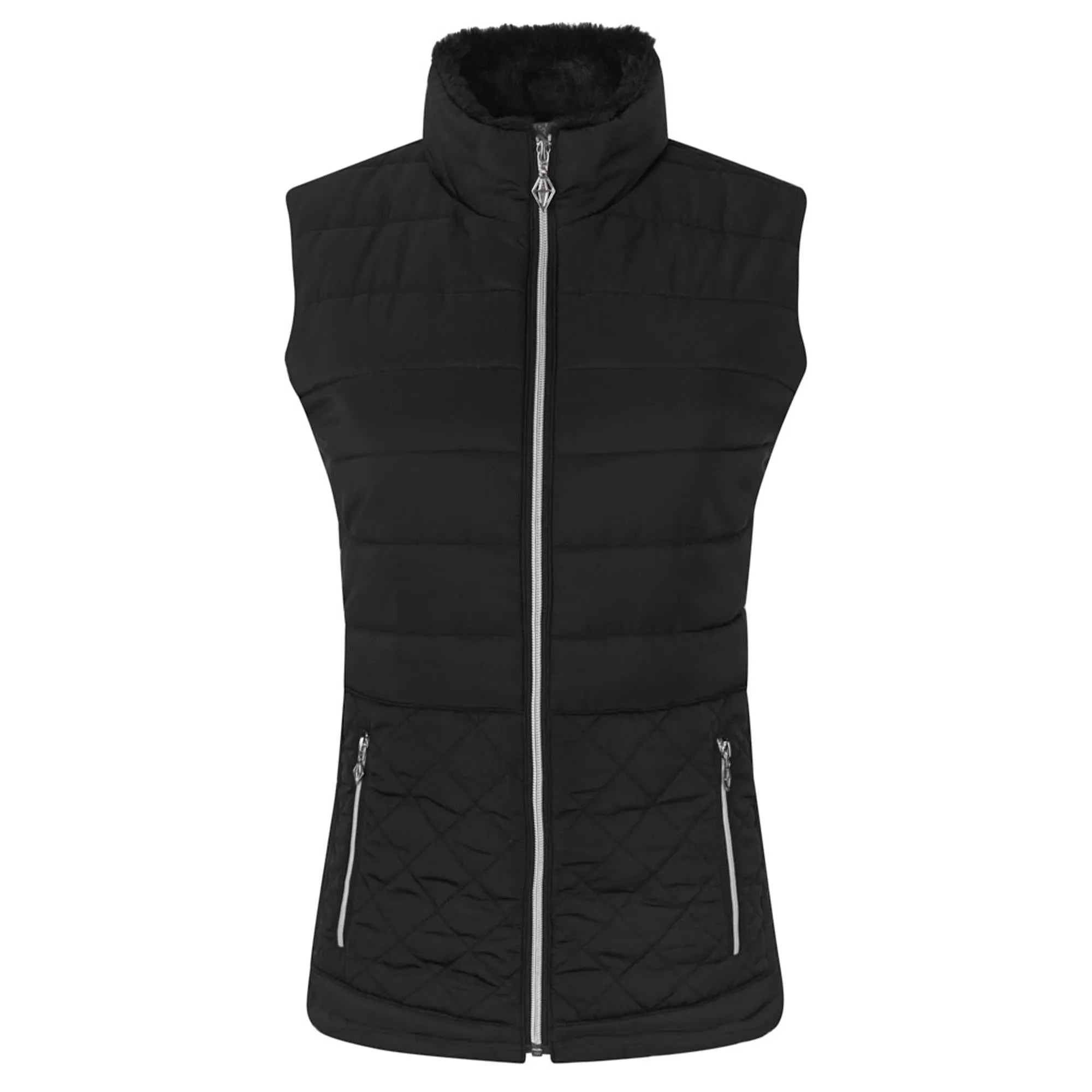 Pure Golf Equinox Faux Fur Ladies Golf Gilet Black