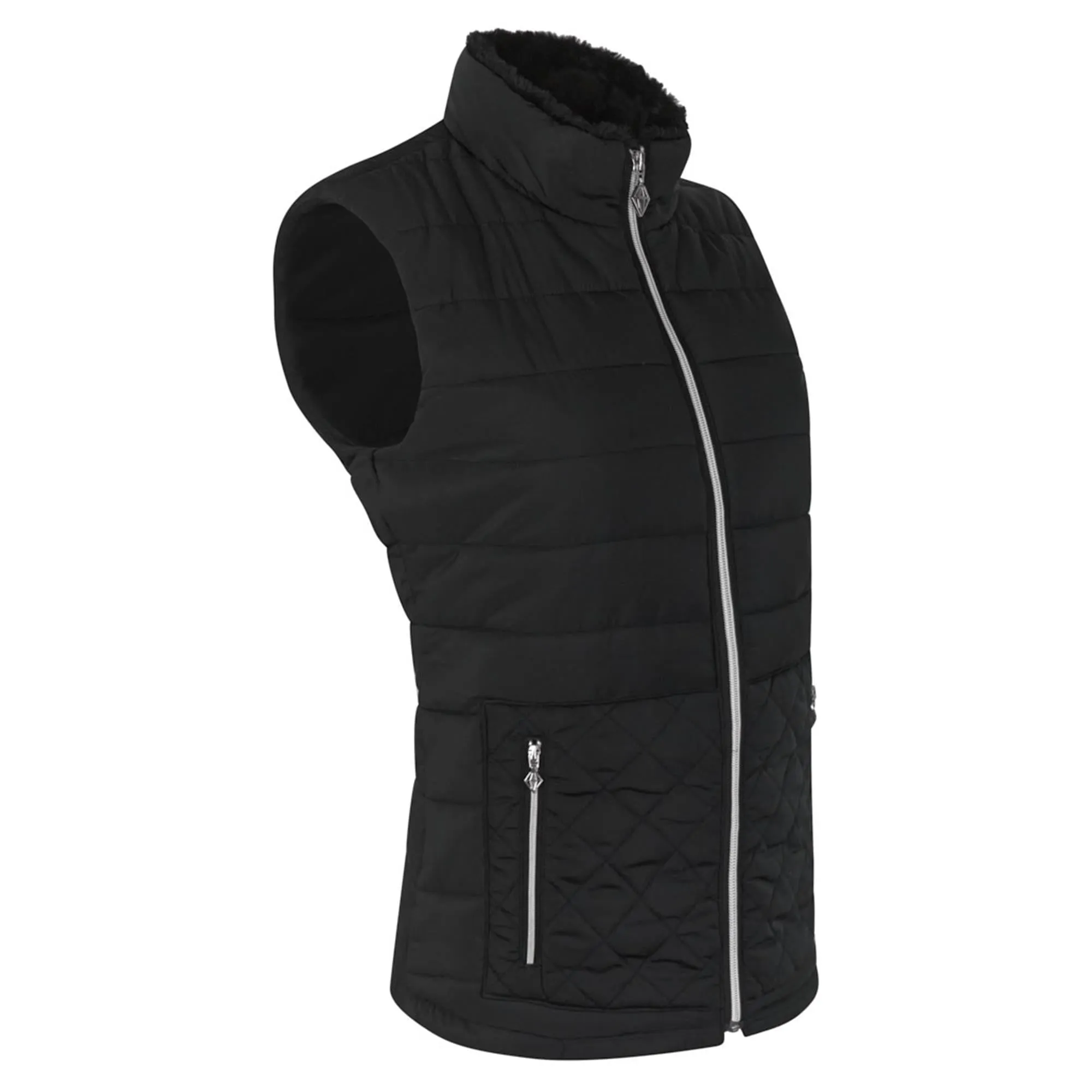 Pure Golf Equinox Faux Fur Ladies Golf Gilet Black