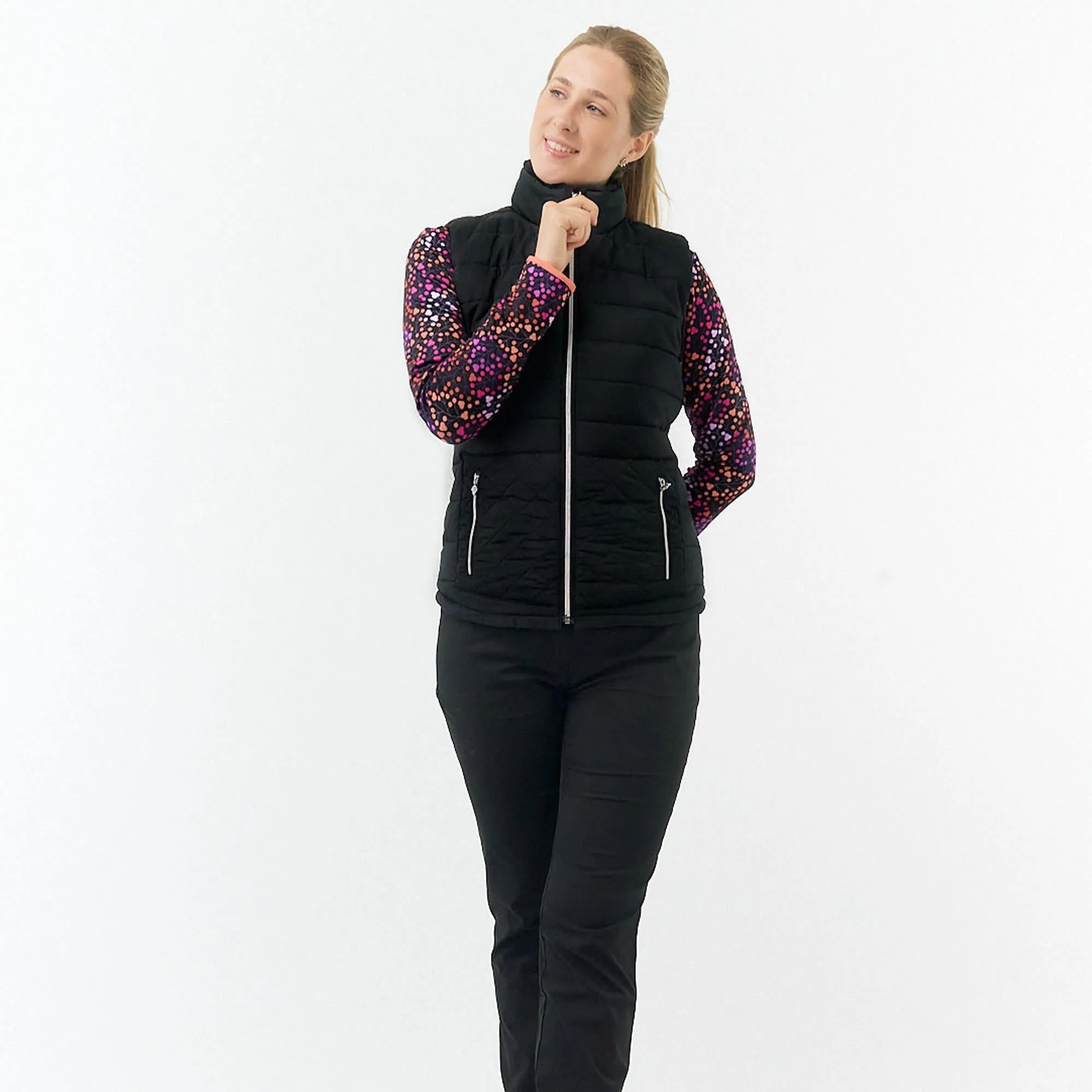 Pure Golf Equinox Faux Fur Ladies Golf Gilet Black