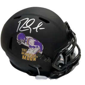 Randy Moss Autographed Custom SotaStick Art Black Mini Helmet (Numbered Edition)