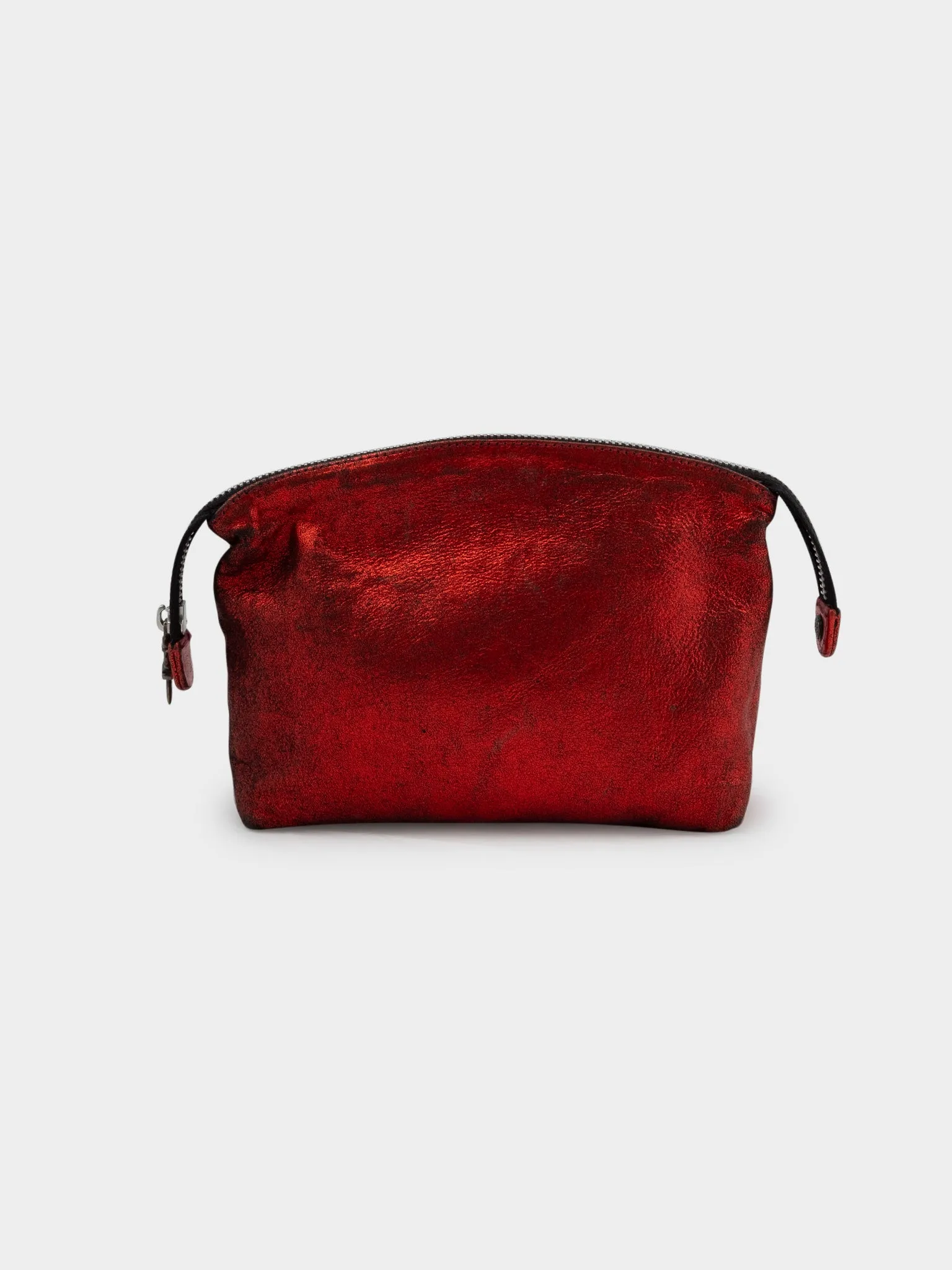 Red Leather Toiletry Bag