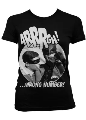 Retro Movies Batman Wrong Number Girly T-Shirt Black