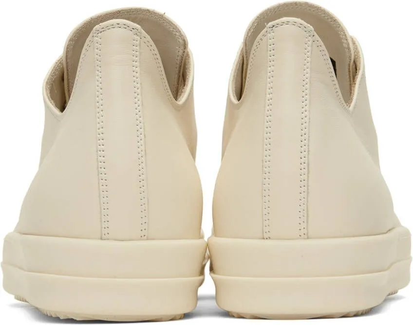 Rick Owens White Leather Low Sneakers