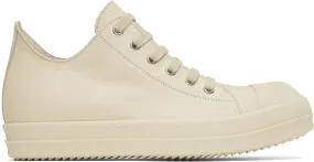 Rick Owens White Leather Low Sneakers