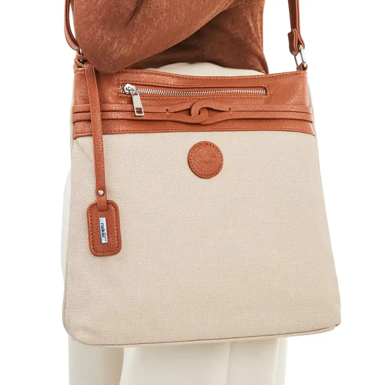 Rieker H1519-62 Beige & Tan Cross Body Bag