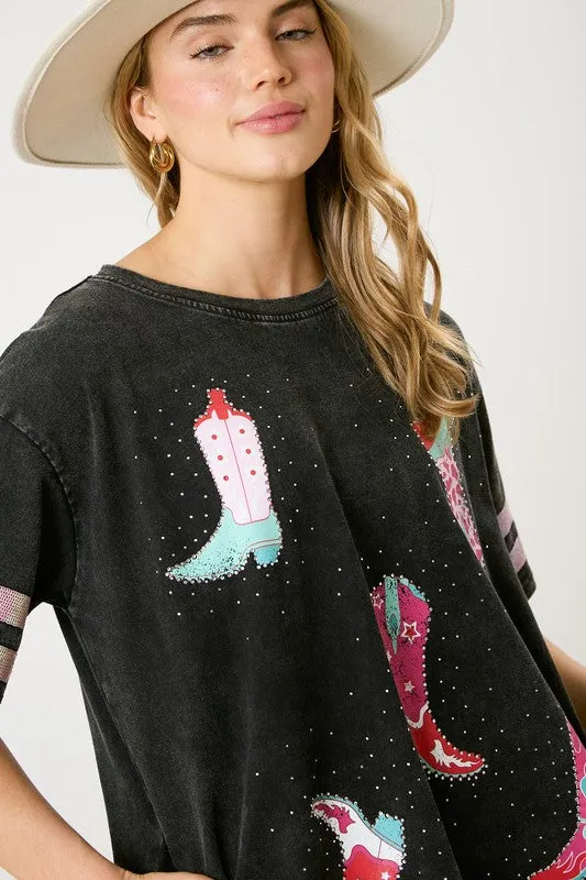 Sequin Boot Tee Dress