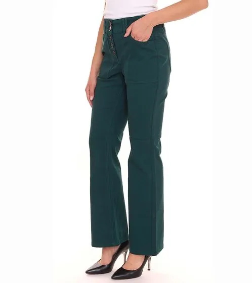 Sheego pantalones vaqueros boot-cut para mujer pantalones vaqueros de cintura alta tallas grandes 85140219 verde