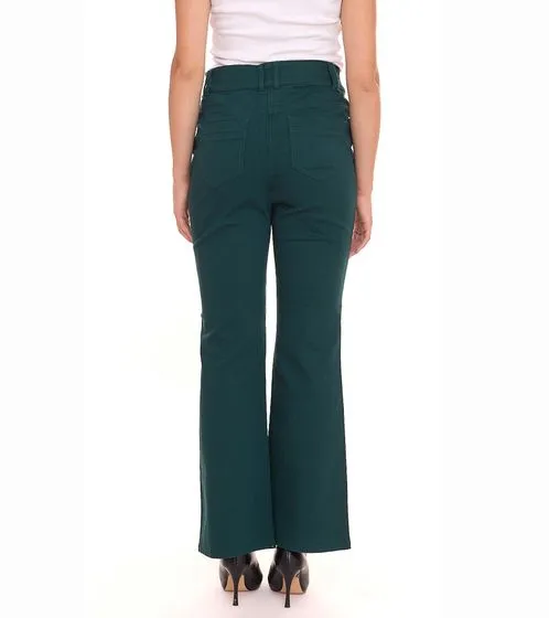 Sheego pantalones vaqueros boot-cut para mujer pantalones vaqueros de cintura alta tallas grandes 85140219 verde