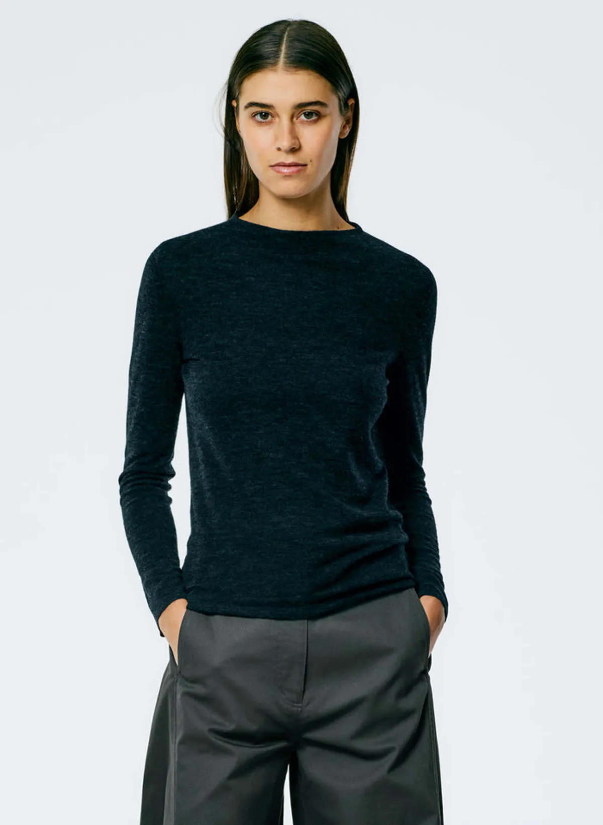 Skinlike Mercerized Wool Soft Sheer Pullover