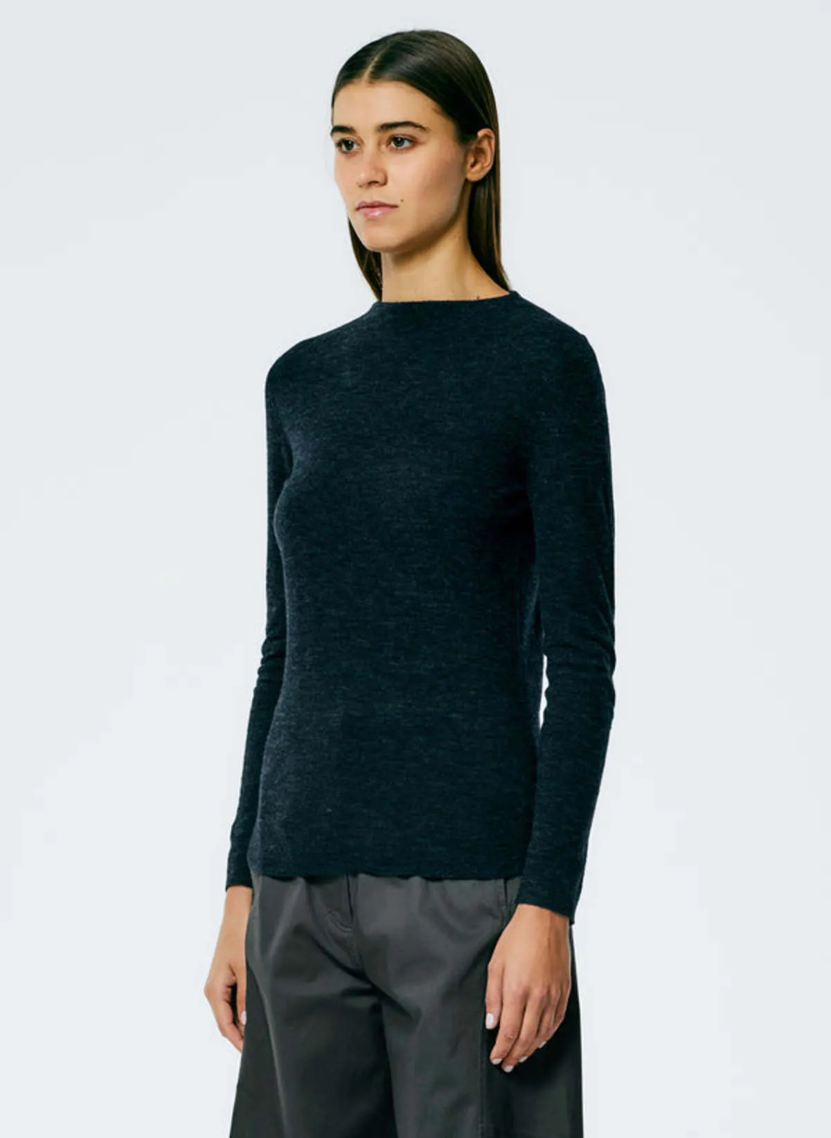 Skinlike Mercerized Wool Soft Sheer Pullover