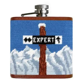 Smathers & Branson Ski Trails Needlepoint Hip Flask