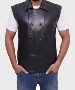 Spider Man Into the Spider Verse Noir Black Leather Vest