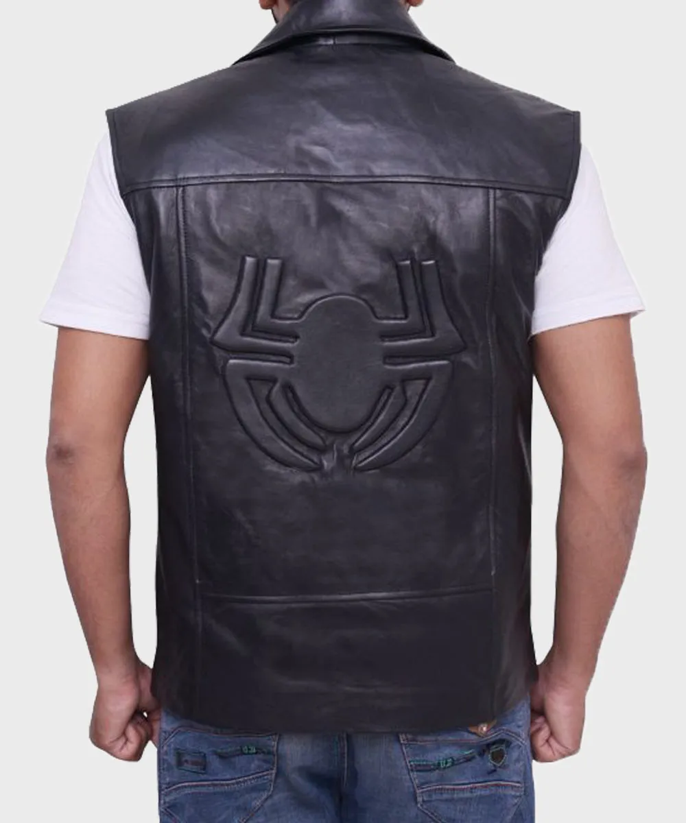 Spider Man Into the Spider Verse Noir Black Leather Vest