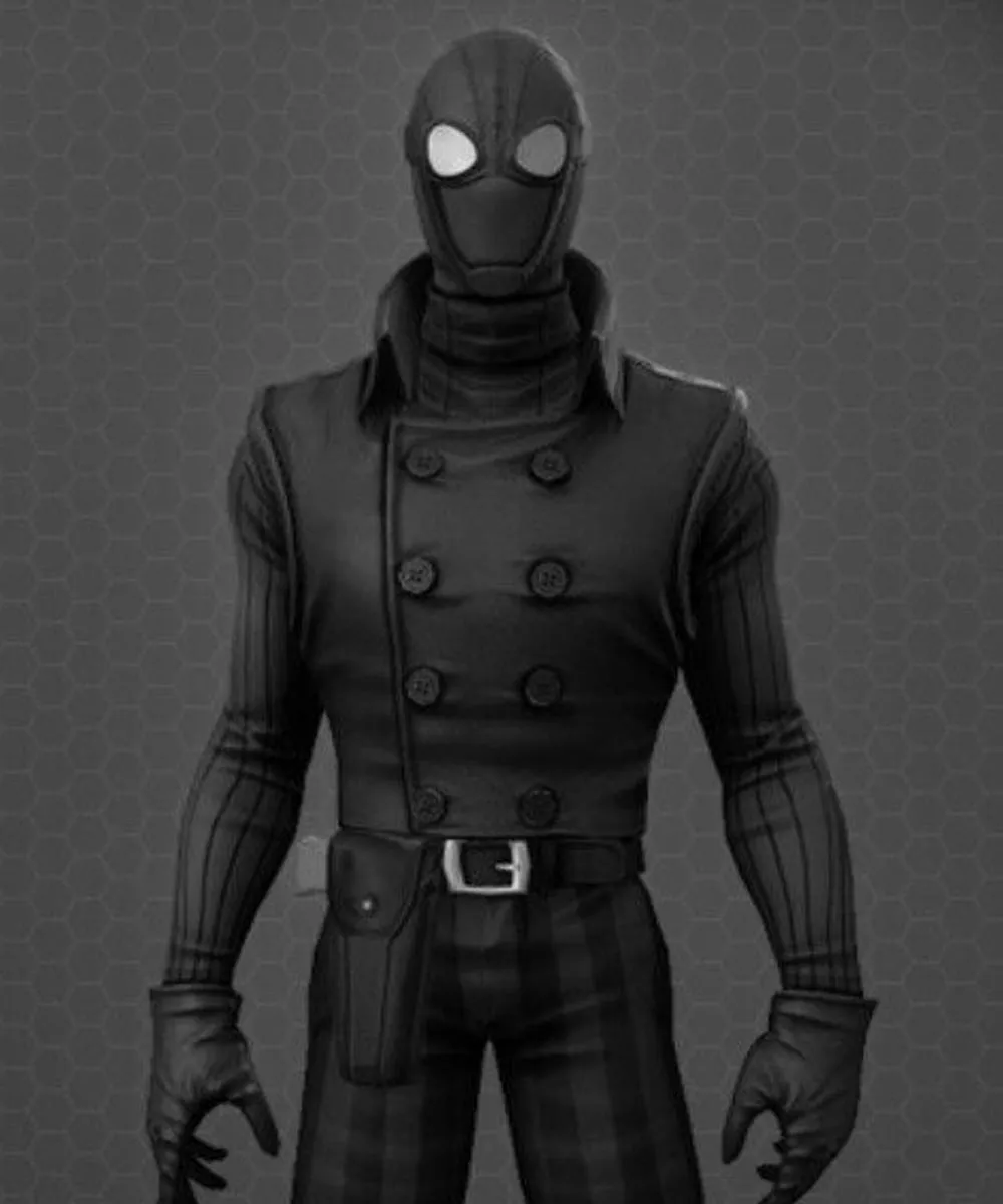 Spider Man Into the Spider Verse Noir Black Leather Vest