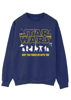 Star Wars Silhouettes Force Navy Printed Sweatshirt