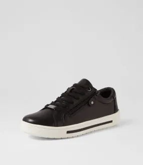 SUPERSOFT Evone Black Leather Sneakers