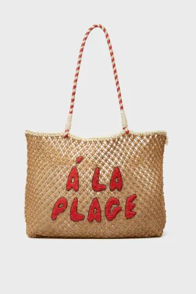 Tan Crochet A La Plage Lete Tote