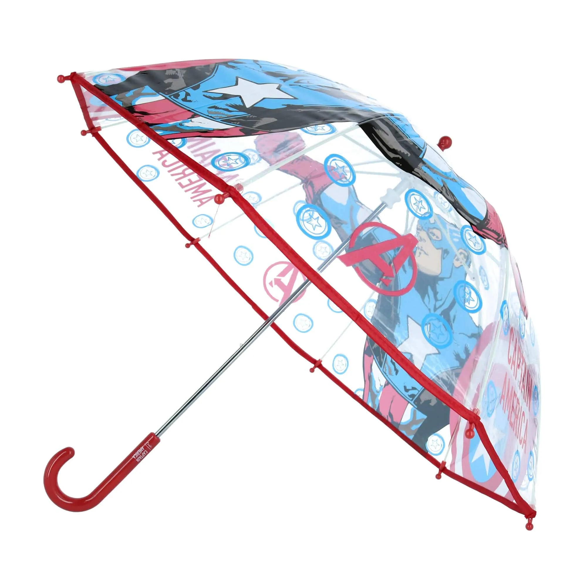 Textiel Trade Kid's Marvel Captain America Transparent Bubble Stick Umbrella