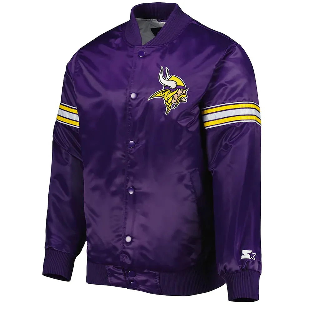 The Pick and Roll Minnesota Vikings Purple Satin Jacket