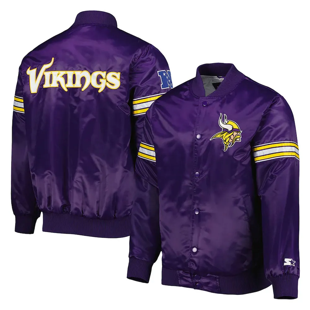 The Pick and Roll Minnesota Vikings Purple Satin Jacket