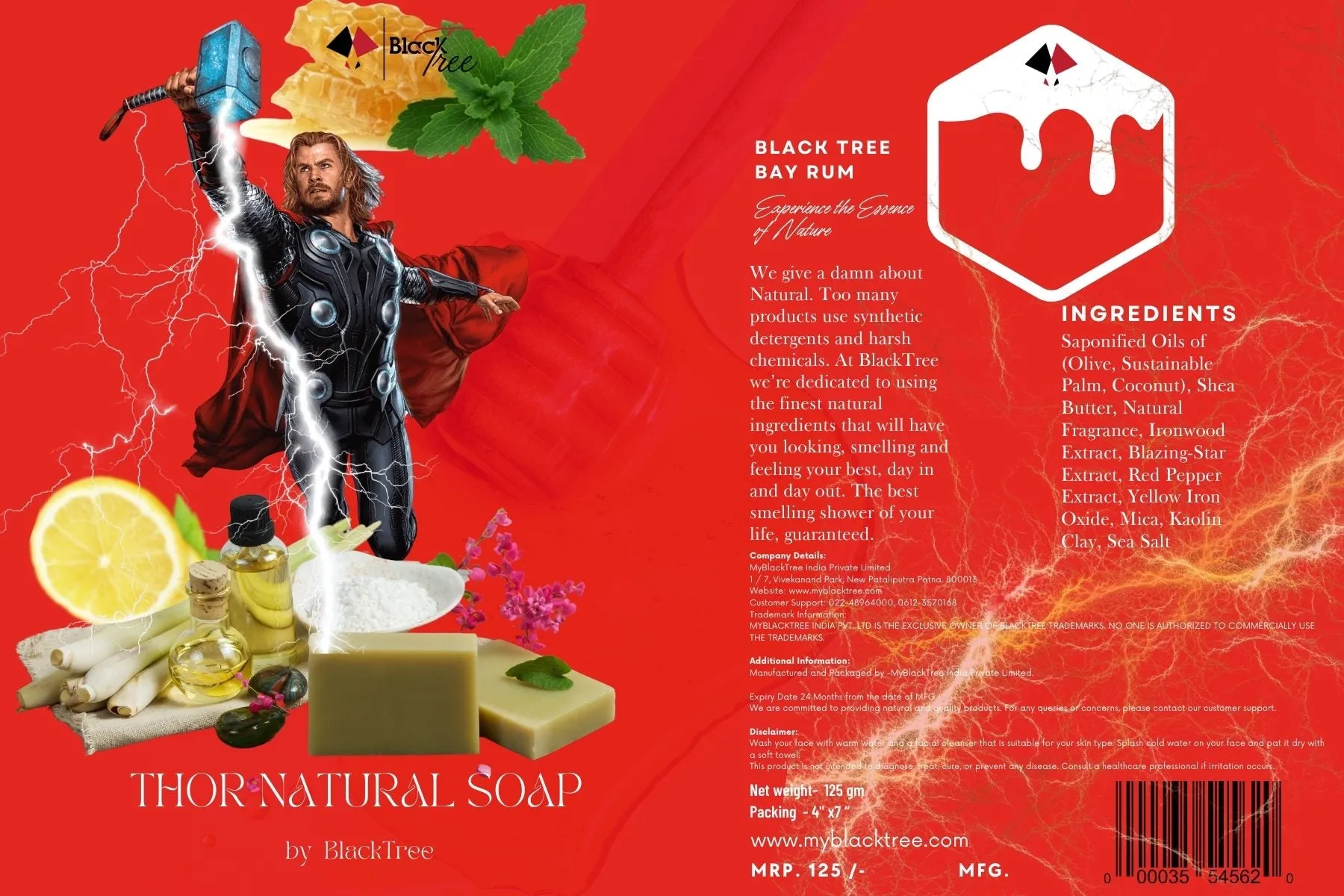 THOR NATURAL SOAP (BlackTree Bay Rum )