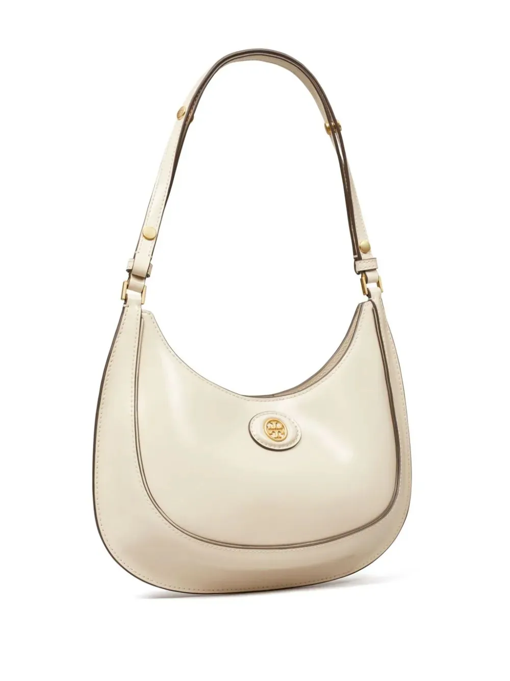 TORY BURCH Robinson Convertible Half-Moon Bag In Shea Butter Leather