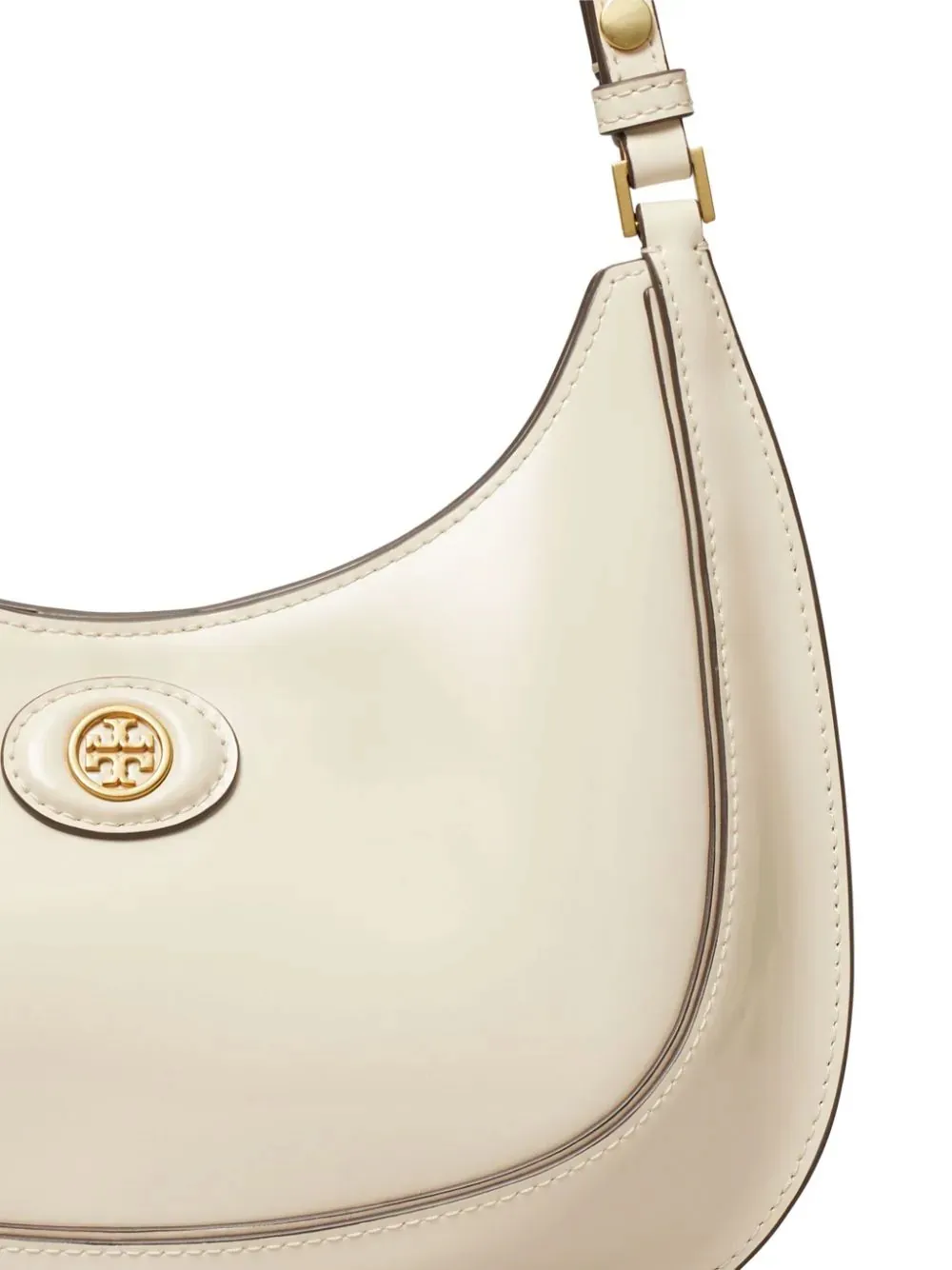 TORY BURCH Robinson Convertible Half-Moon Bag In Shea Butter Leather